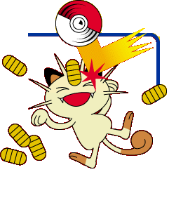 Meowth falls foul of a pinball