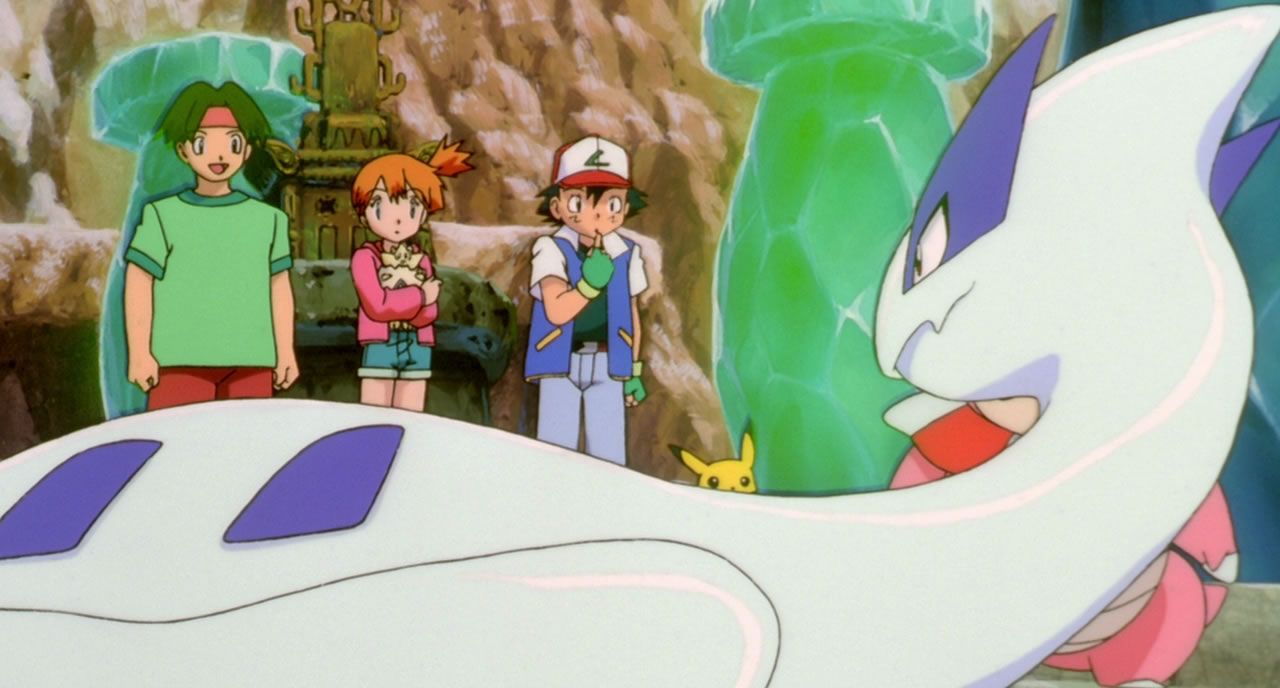 74 Lugia gestures Ash to get on its back
