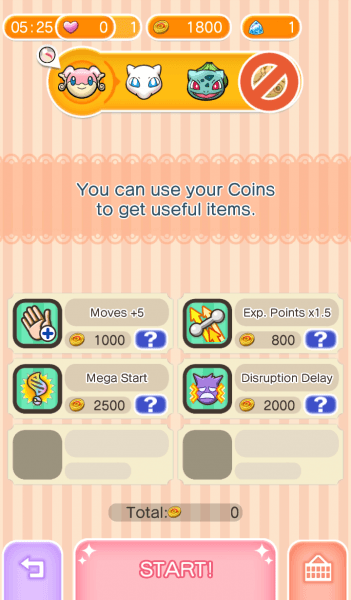 Choosing your items before starting a stage