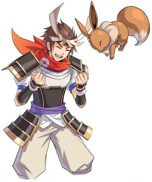 Pokemon Conquest Hero and his Eevee