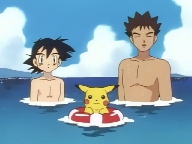 Ash and Brock checking Misty out