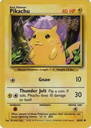 58 102 Pikachu Promo Poketour 1999