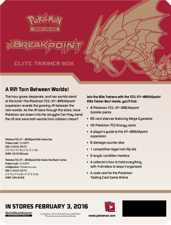Elite Trainer Box sell sheet