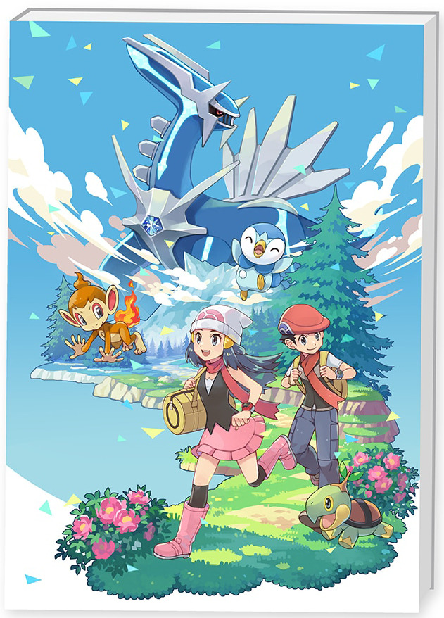 Dialga with Dawn, Lucas and the Sinnoh first partners