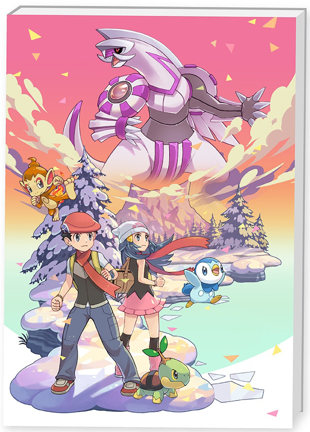 Palkia with Lucas, Dawn and the Sinnoh first partners
