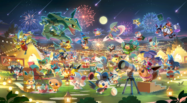 Café ReMix event key art featuring Rayquaza