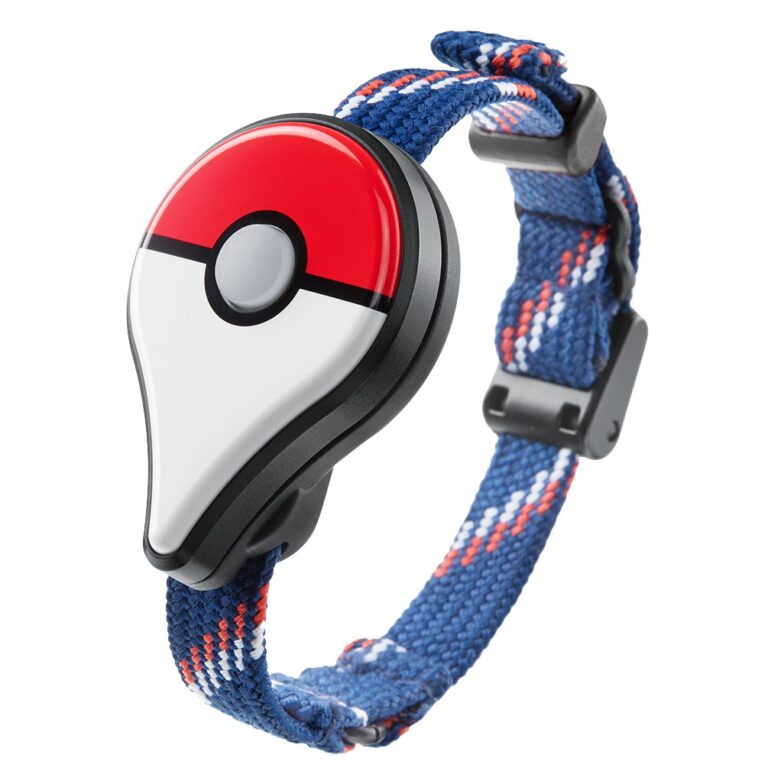 Pok&eacute;mon GO Plus with its wrist strap