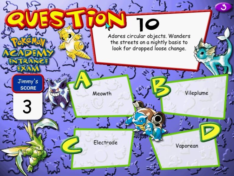 Exam question with Vaporeon spelt Vaporean