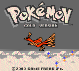 Pokémon Gold's title screen with corrupted graphics