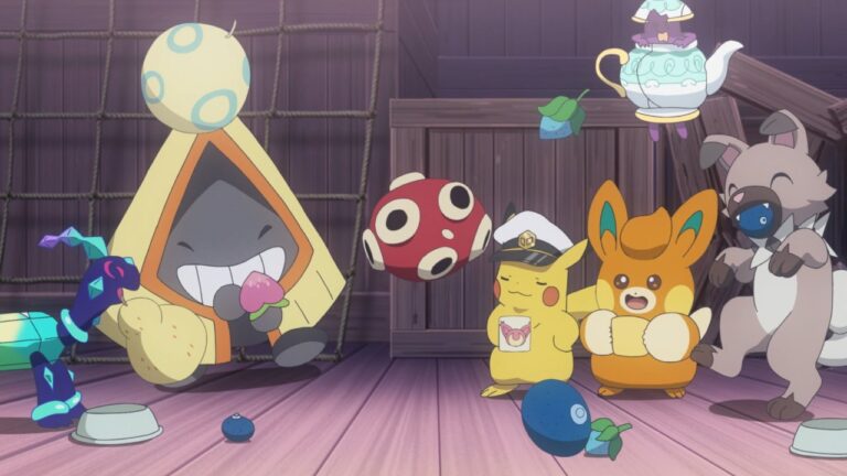 Scene from Slip and Crash! A Mystery Pokémon?! (HZ030)