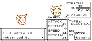Pikachu's colour palette in Pokémon Yellow compared with Red and Blue