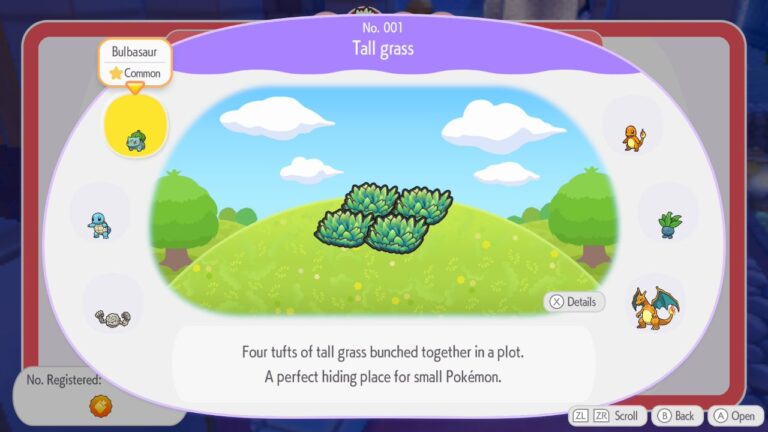 Habitat Dex entry 001, Tall grass