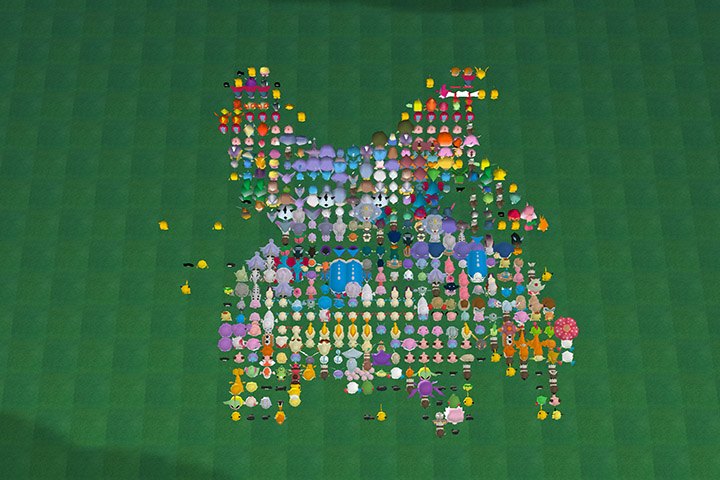 A Poké Palette mosaic of Purugly
