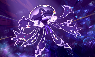 Lusamine, fused with Nihilego in Ultra Space.