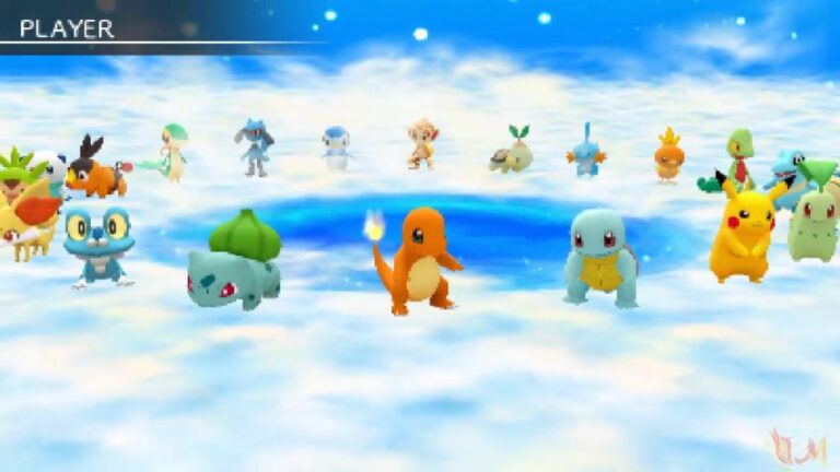 The Pokémon selection screen