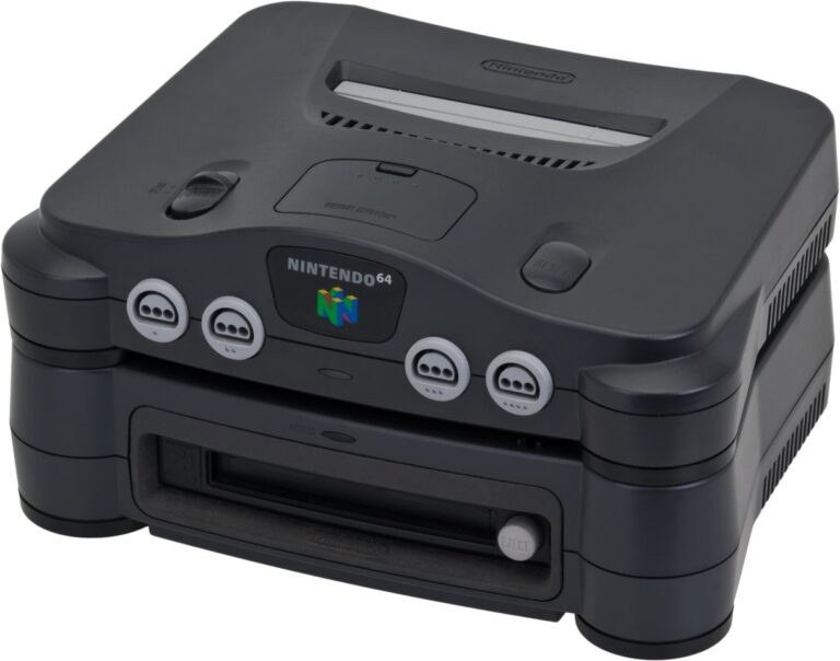 The 64DD attached beneath a Nintendo 64