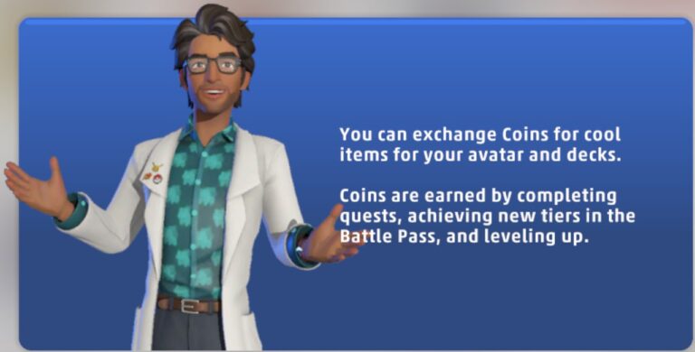 Professor Fir explaining a rule in Pokémon TCG Live