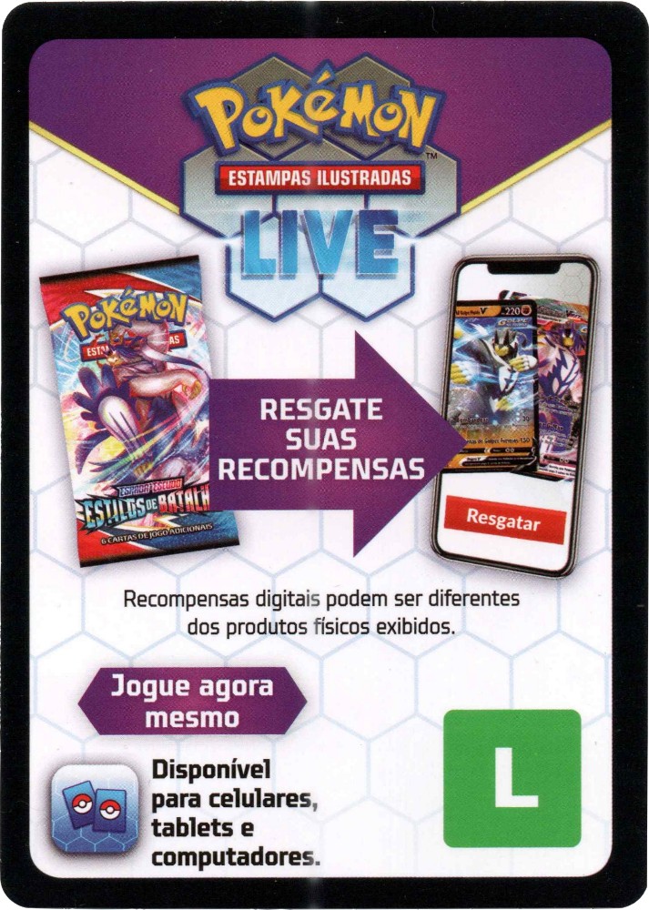 Brazilian Portuguese Pokémon TCG Live code card